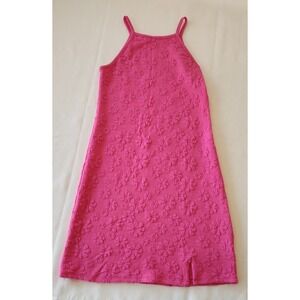 Class Club Girl's M 10/12‎ Pink Floral Sleeveless Shift Dress Knee Length